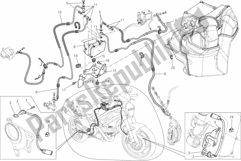 Wszystkie części do Uk? Ad Hamulcowy Abs Ducati Monster 796 ABS Thailand 2014